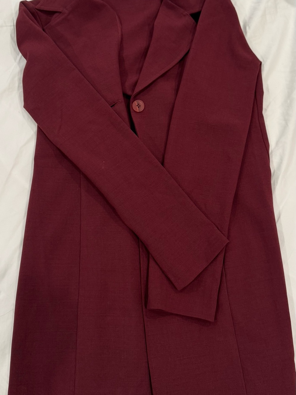 Burgundy Blazer, Trouser, and Skirt Set